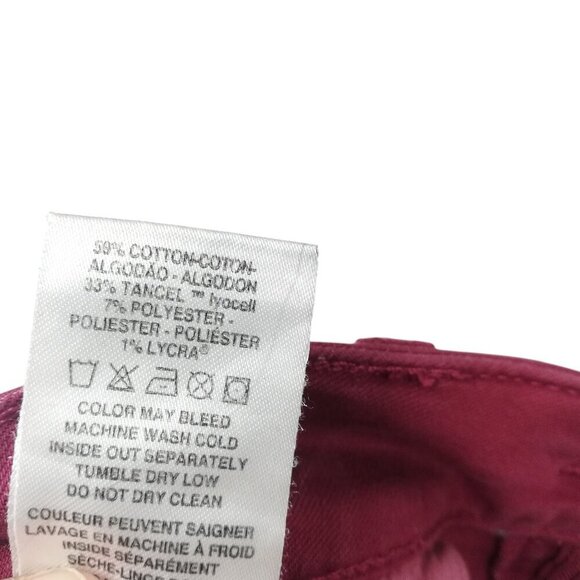 Warp & Weft JFK New York City Skinny Stretch Jeans Pants Size 8 29 Red 5 Pocket - Picture 11 of 11